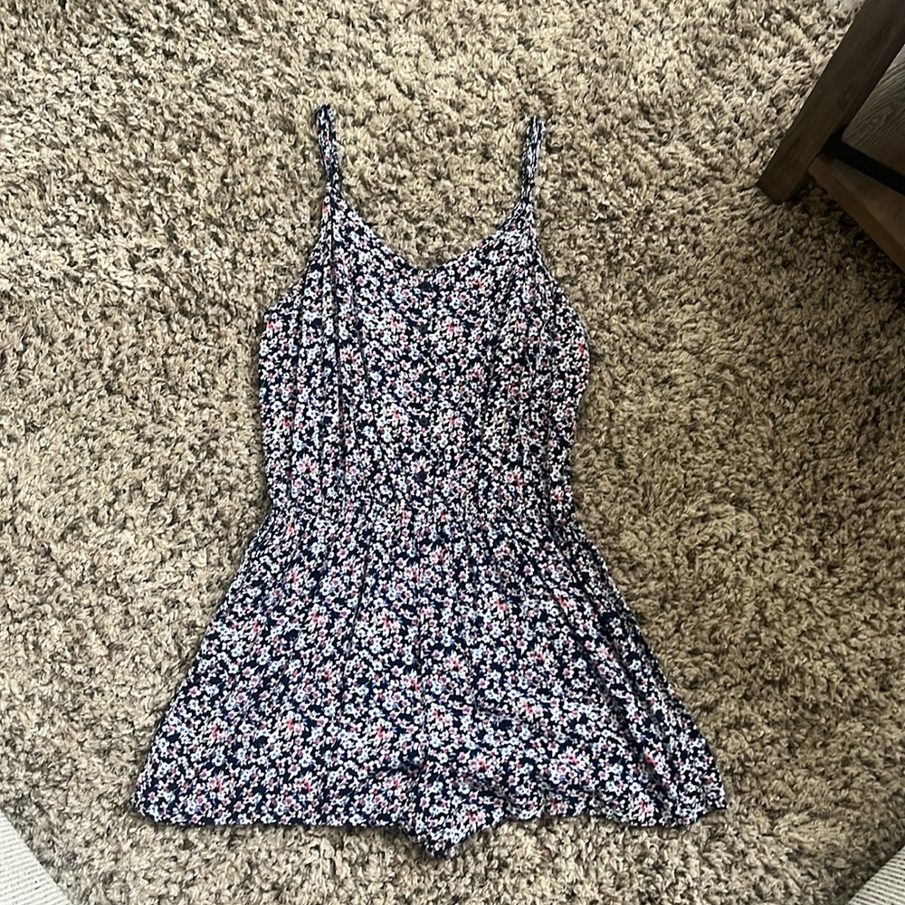 SO Medium Floral Print Spaghetti Strap Romper